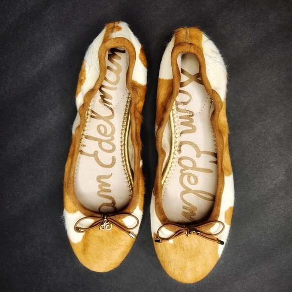 Sam Edelman Felicia Ballet Animal Fur Cow Print Size 6 - Picture 3 of 7